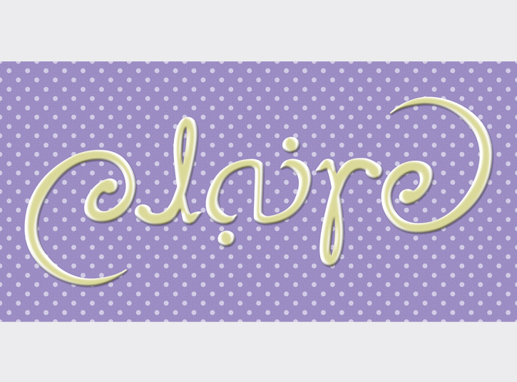 Rotationally symmetric ambigram for the name Claire. Drawn loosely in pencil, then scanned and created digitally.