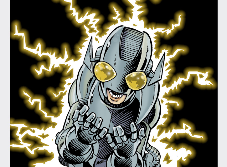 The ridiculous and evil genius of Mr. Roboto in all his glory. Pen and ink. Colors in Adobe Photoshop. Pencils by Gabe Hernandez.